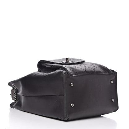 Chanel Calfskin Stitched Medium Urban Luxury Drawstring Backpack Black 4 of 10