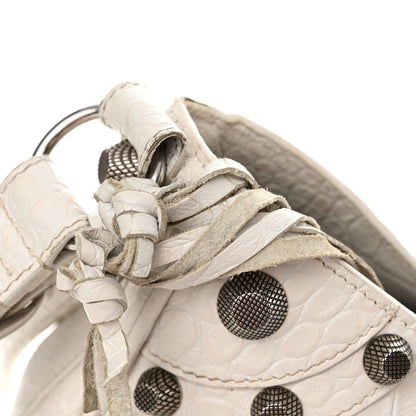 Balenciaga Extra Supple Calfskin Crocodile Embossed Medium Le Cagole Shoulder Bag White 18 of 18