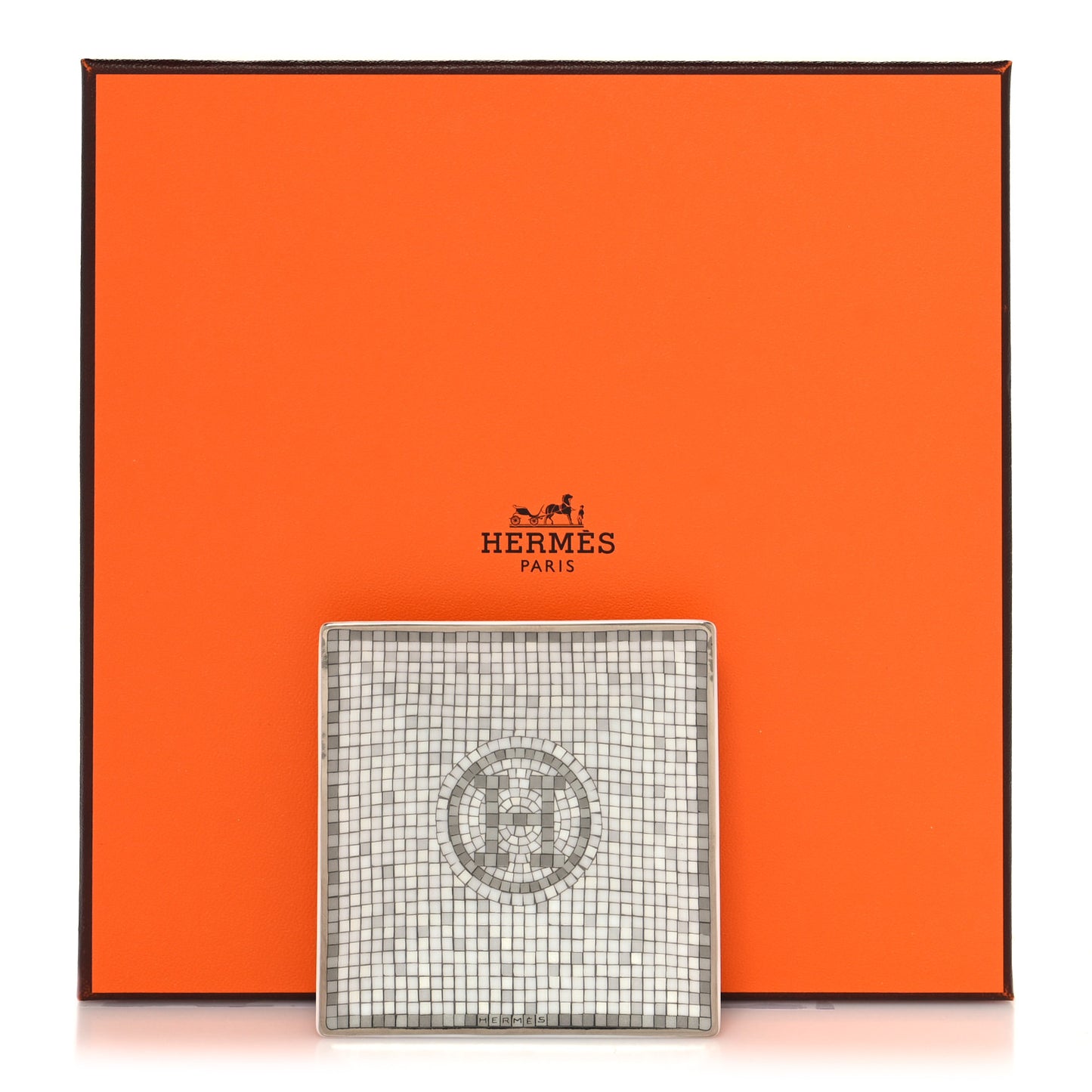 Porcelain Mosaique Au 24 Platinum Square Plate N°1