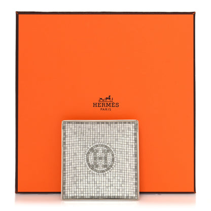 Hermes Porcelain Mosaique Au 24 Platinum Square Plate N°1 6 of 6