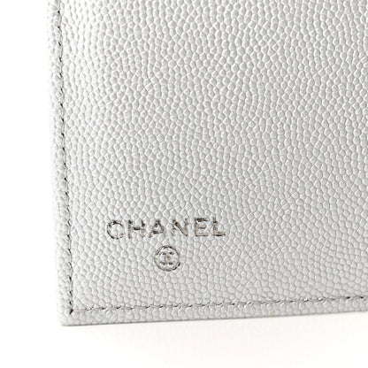 Chanel Metallic Caviar Chevron Quilted Mademoiselle Vintage Flap Wallet Silver 6 of 8