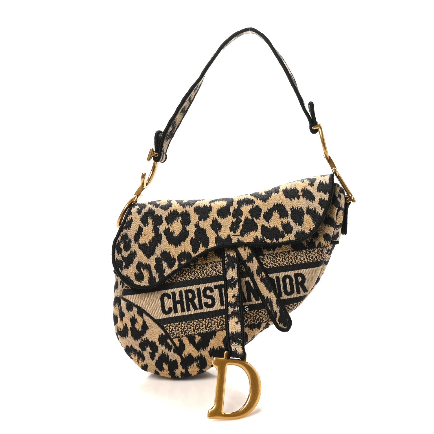 Christian Dior Canvas Mizza Embroidered Saddle Bag Beige Multicolor 1 of 10