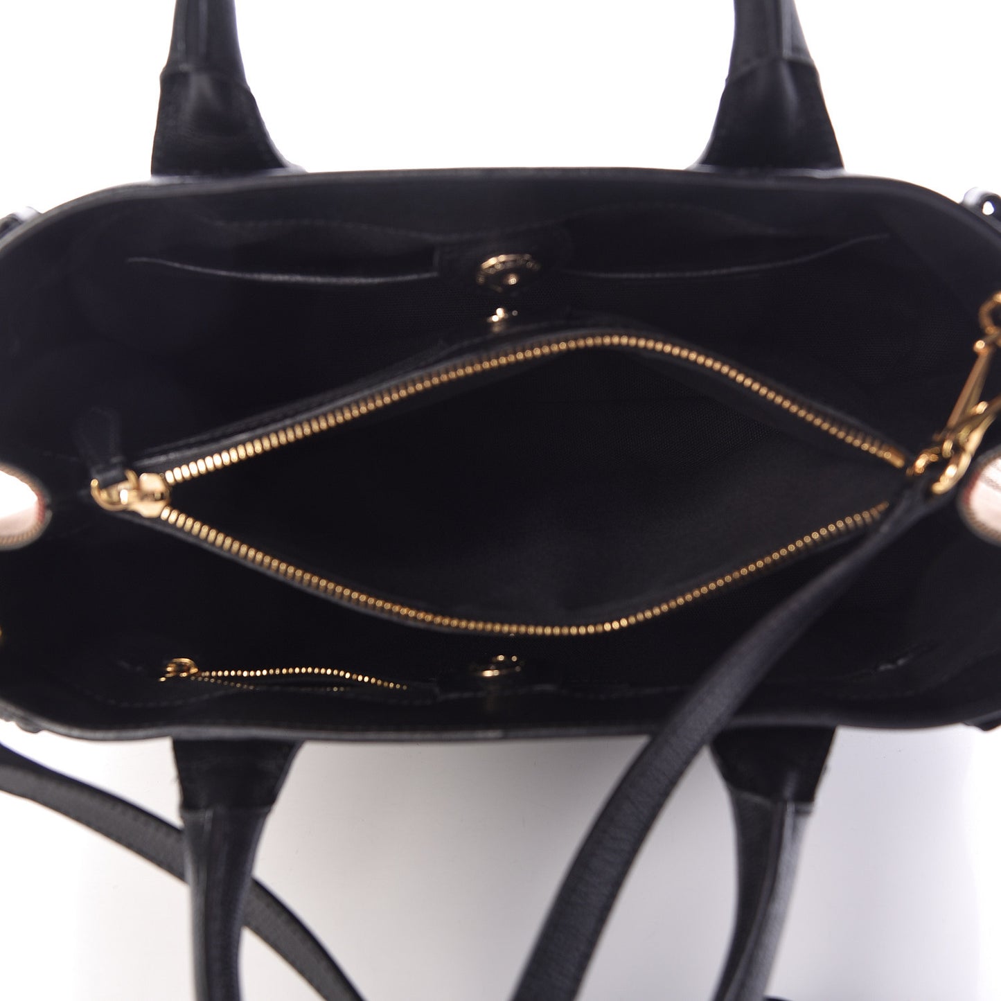 Grainy Calfskin House Check Medium Banner Tote Black