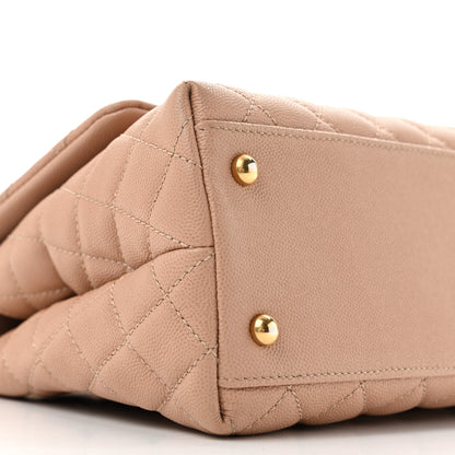Chanel Caviar Lizard Quilted Small Coco Handle Flap Beige 9 of 13