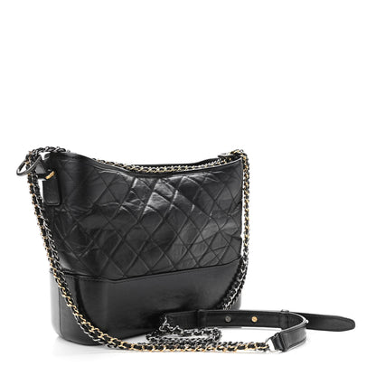Chanel Aged Calfskin Quilted Medium Gabrielle Hobo Black 3 of 10