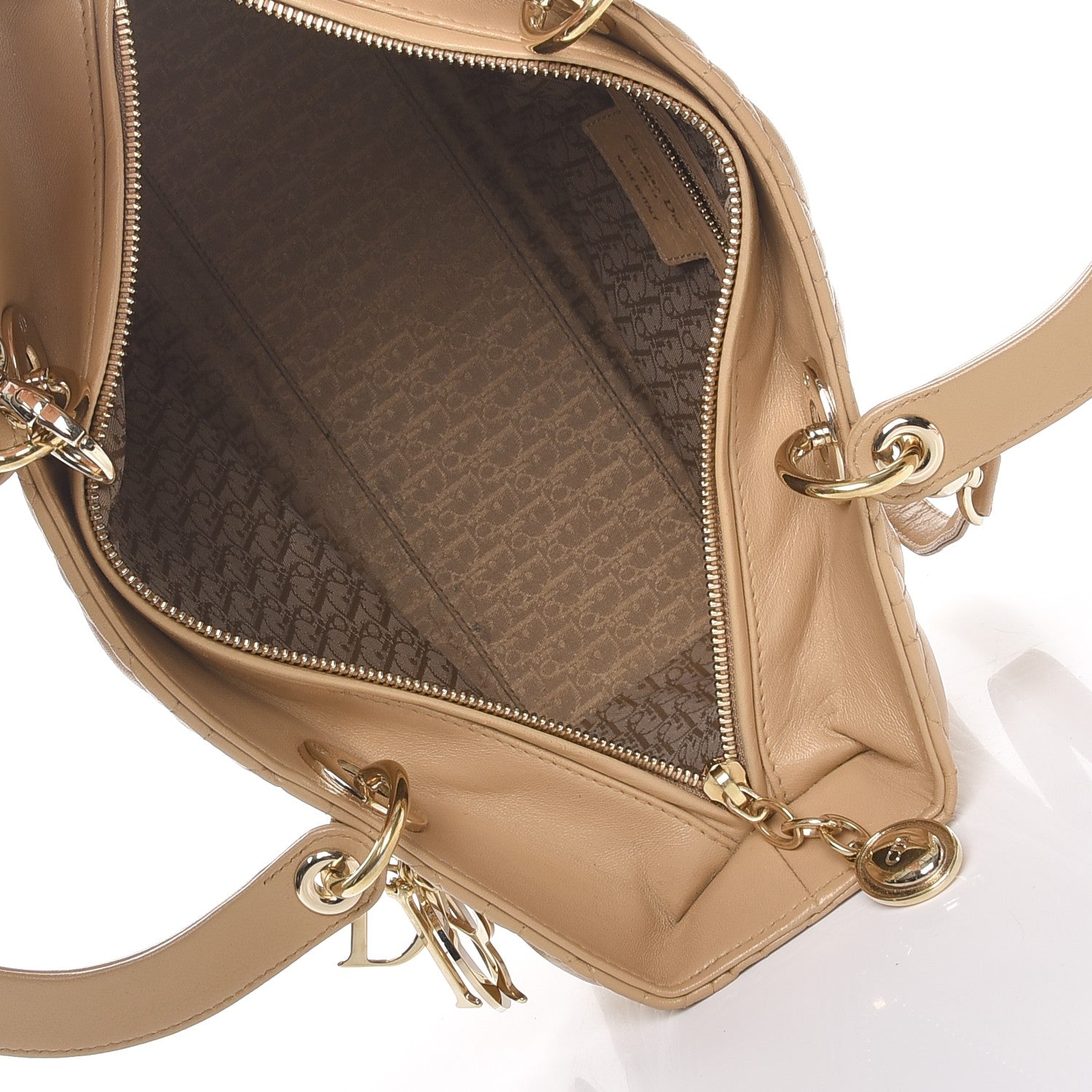 Christian Dior Lambskin Cannage Large Lady Dior Beige 6 of 8