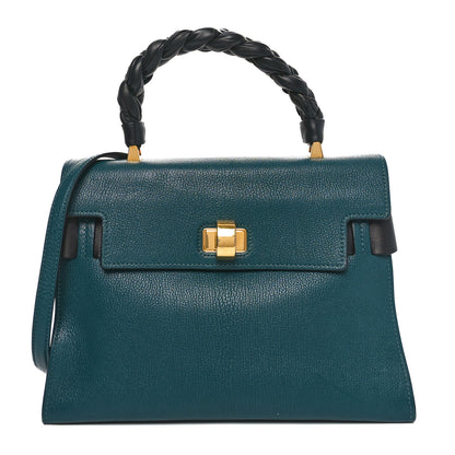 Miu Miu Goatskin Madras Click Top Handle Petrolio Black 1 of 9