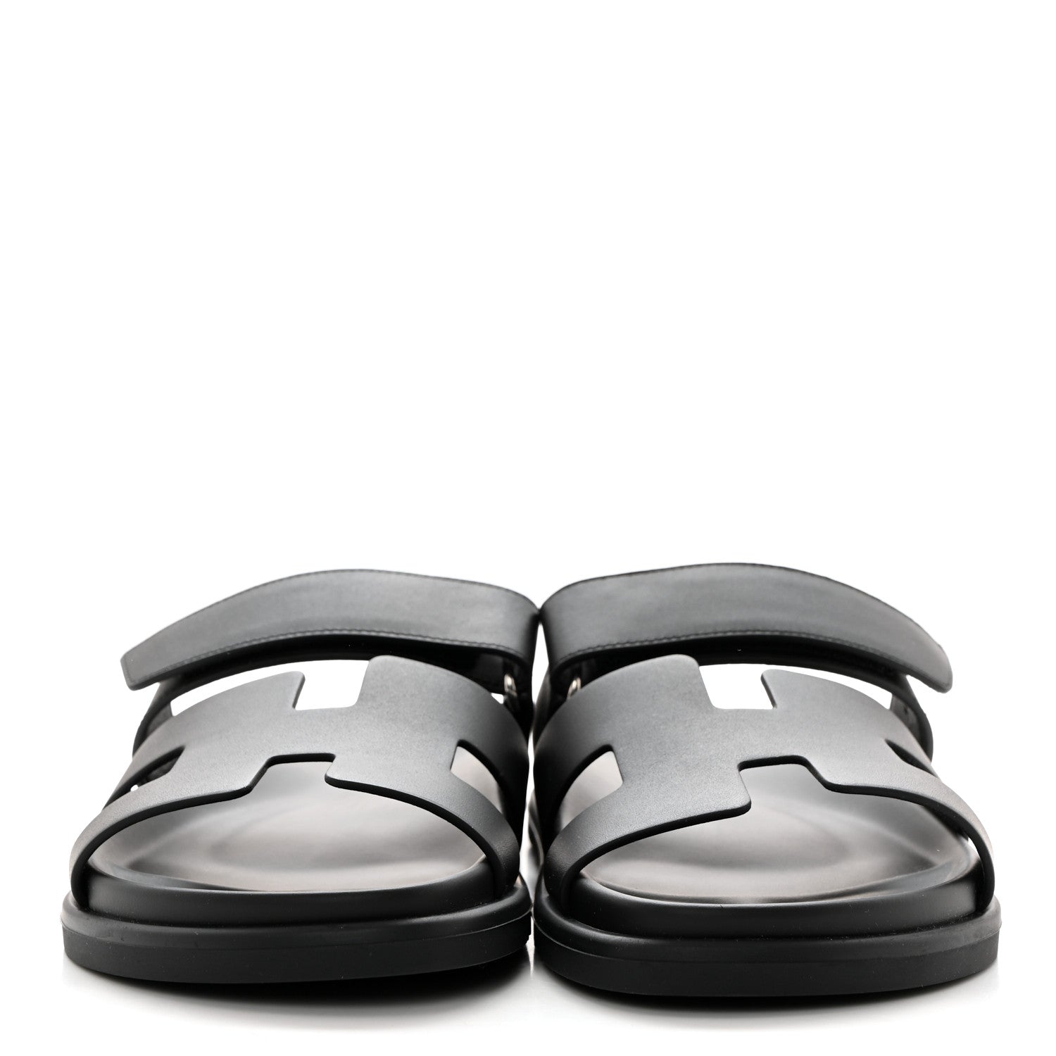 Hermes Calfskin Womens Chypre Sandals 39 Black 2 of 9