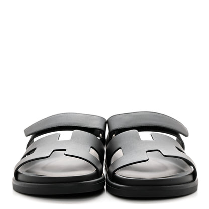 Hermes Calfskin Womens Chypre Sandals 39 Black 2 of 9
