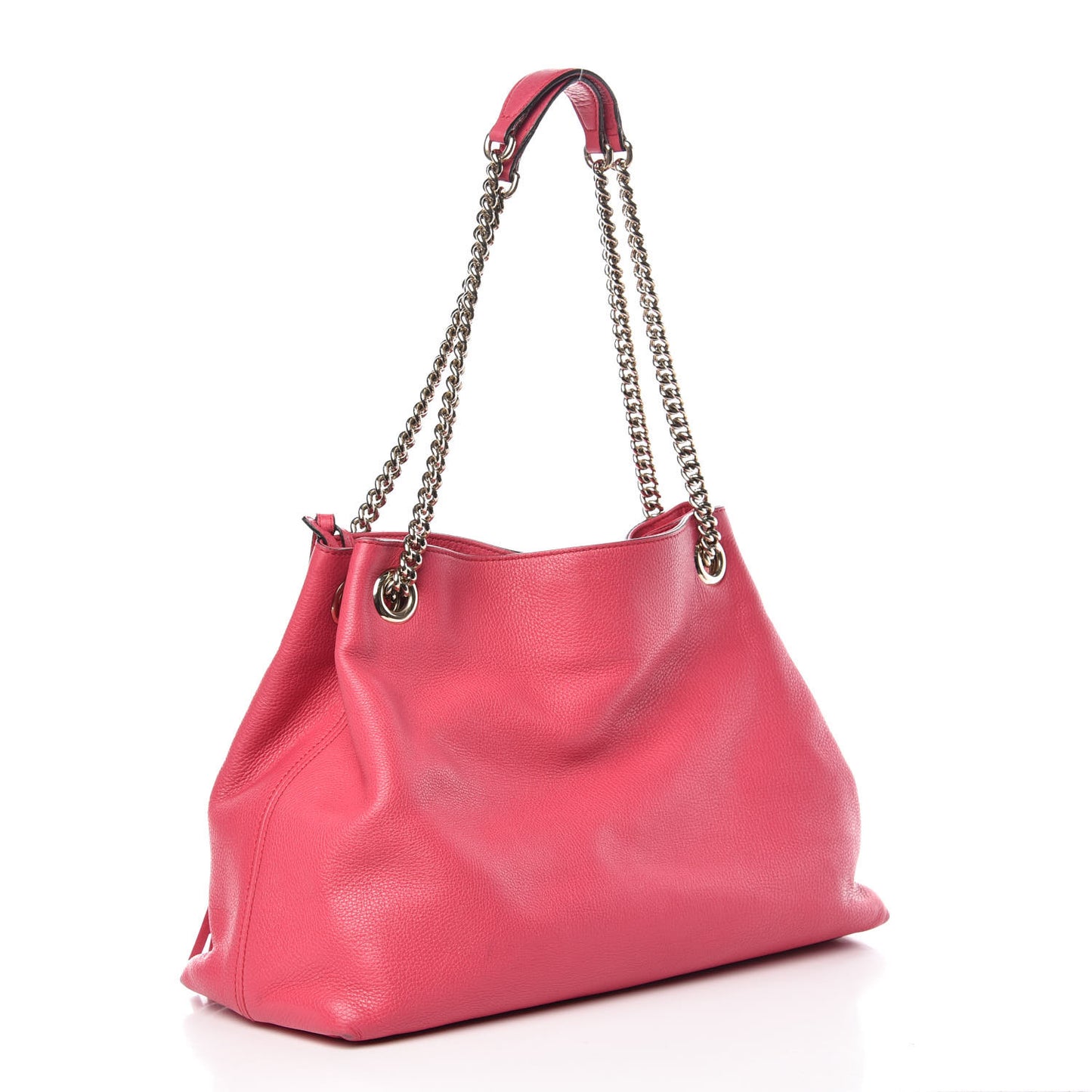 Pebbled Calfskin Medium Soho Chain Shoulder Bag Pink