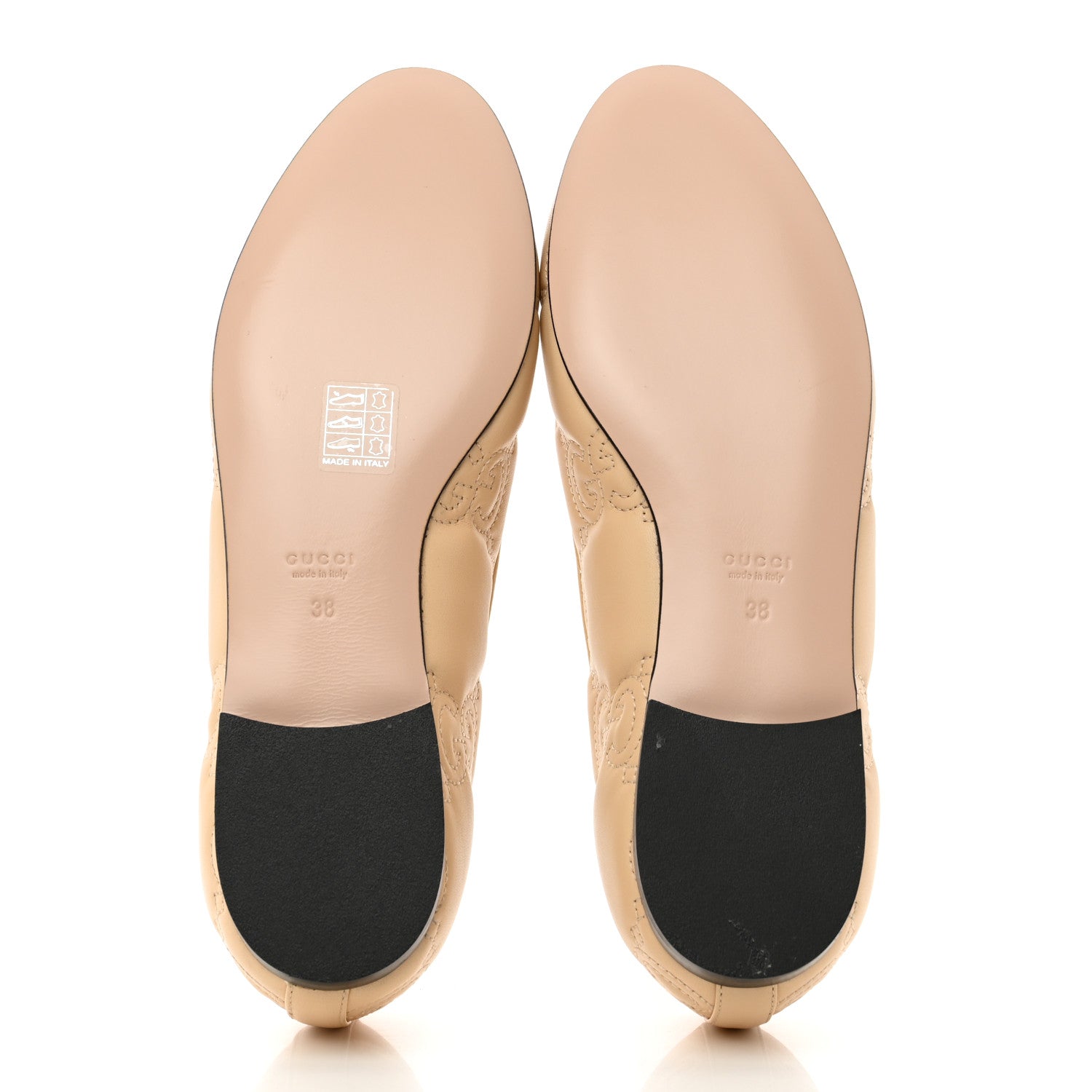 Gucci Nappa GG Matelasse Jolie Ballet Flats 38 Naturale 5 of 9