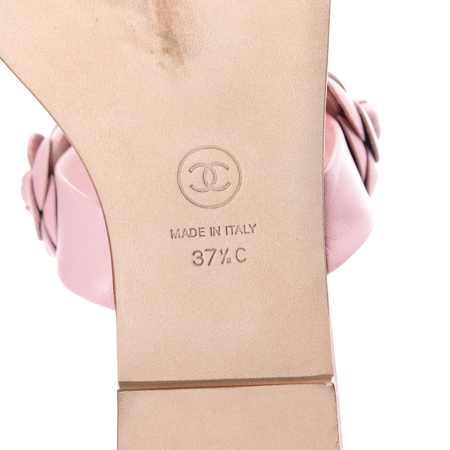 Chanel Lambskin Camellia Slide Sandals 37.5 Pink 6 of 7