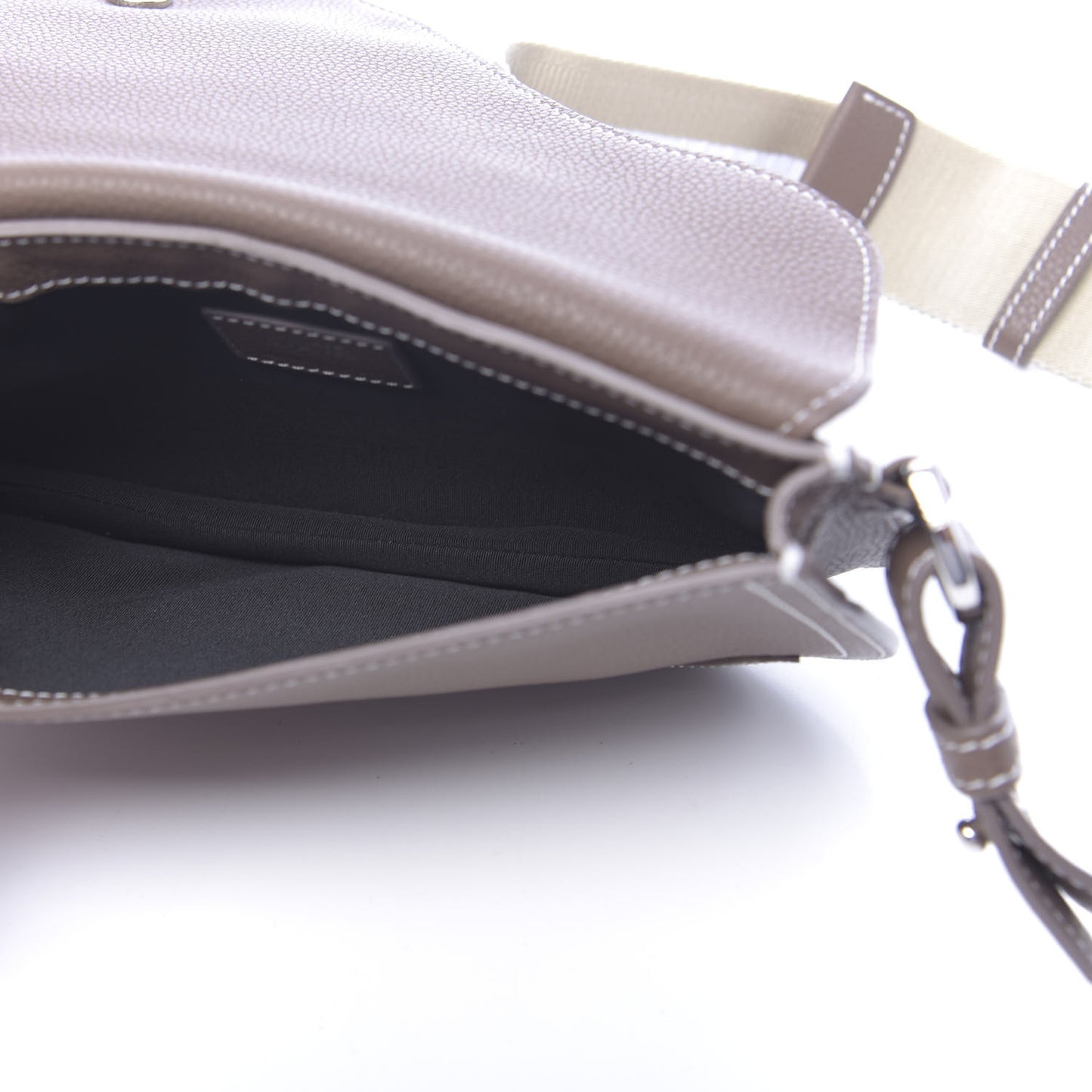 X KAWS Grained Calfskin Saddle Pouch Marron Multicolor