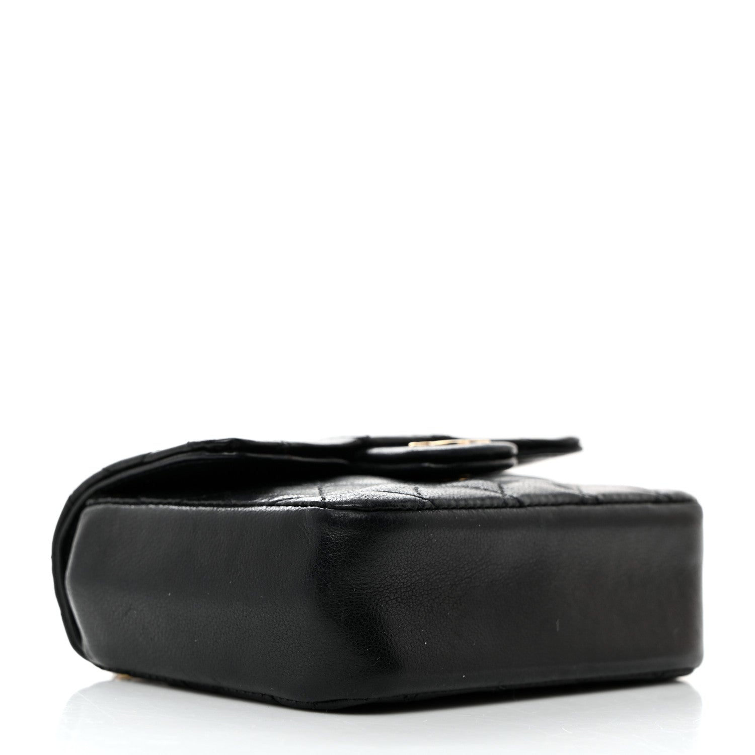 Chanel Lambskin Quilted Mini Flap Belt Bag Charm Black 4 of 7