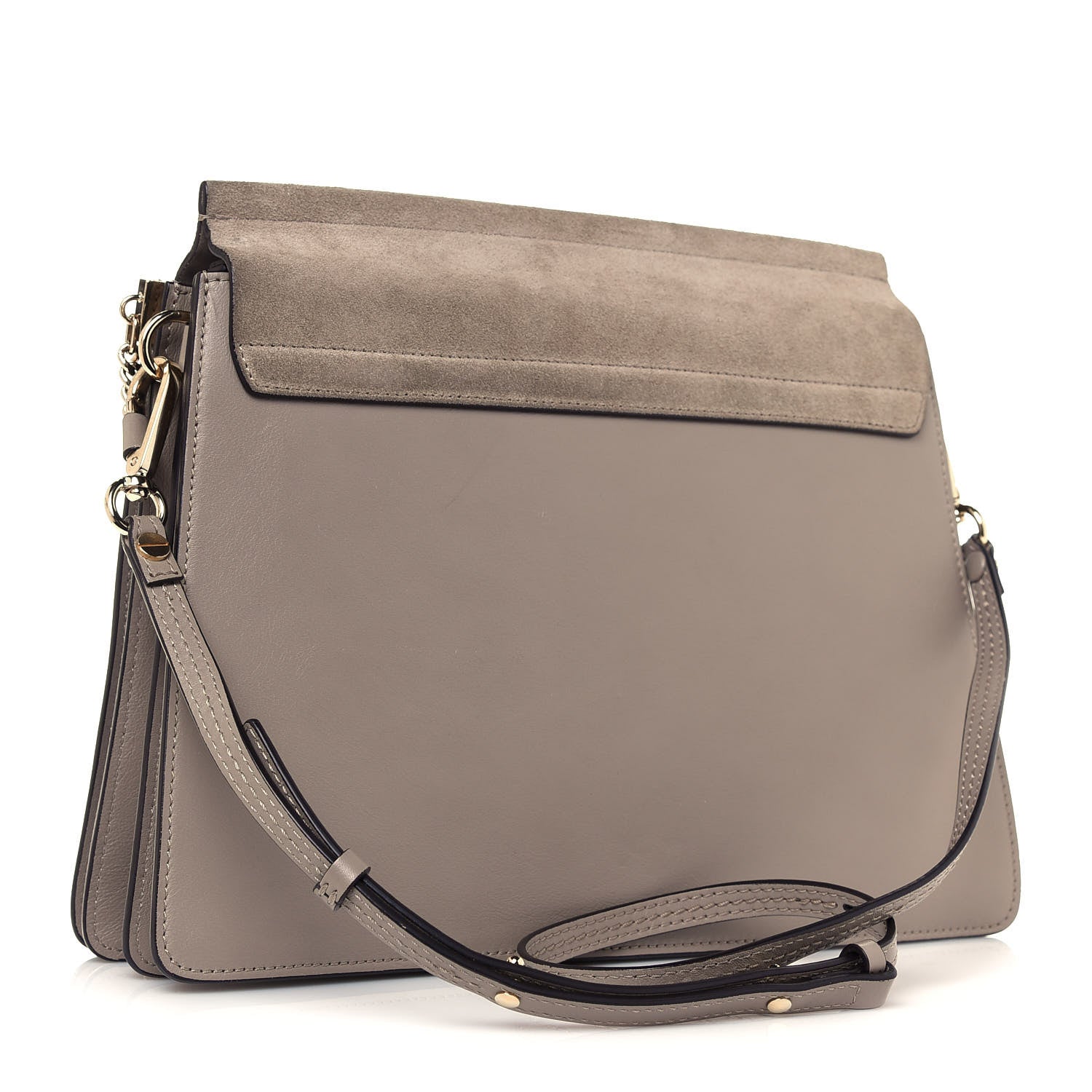 Chloe Calfskin Suede Medium Faye Shoulder Bag Motty Grey 3 of 13