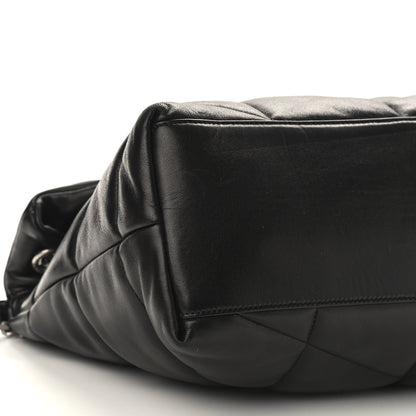 Saint Laurent Lambskin Quilted Medium Loulou Puffer Monogram Chain Satchel Black 7 of 8