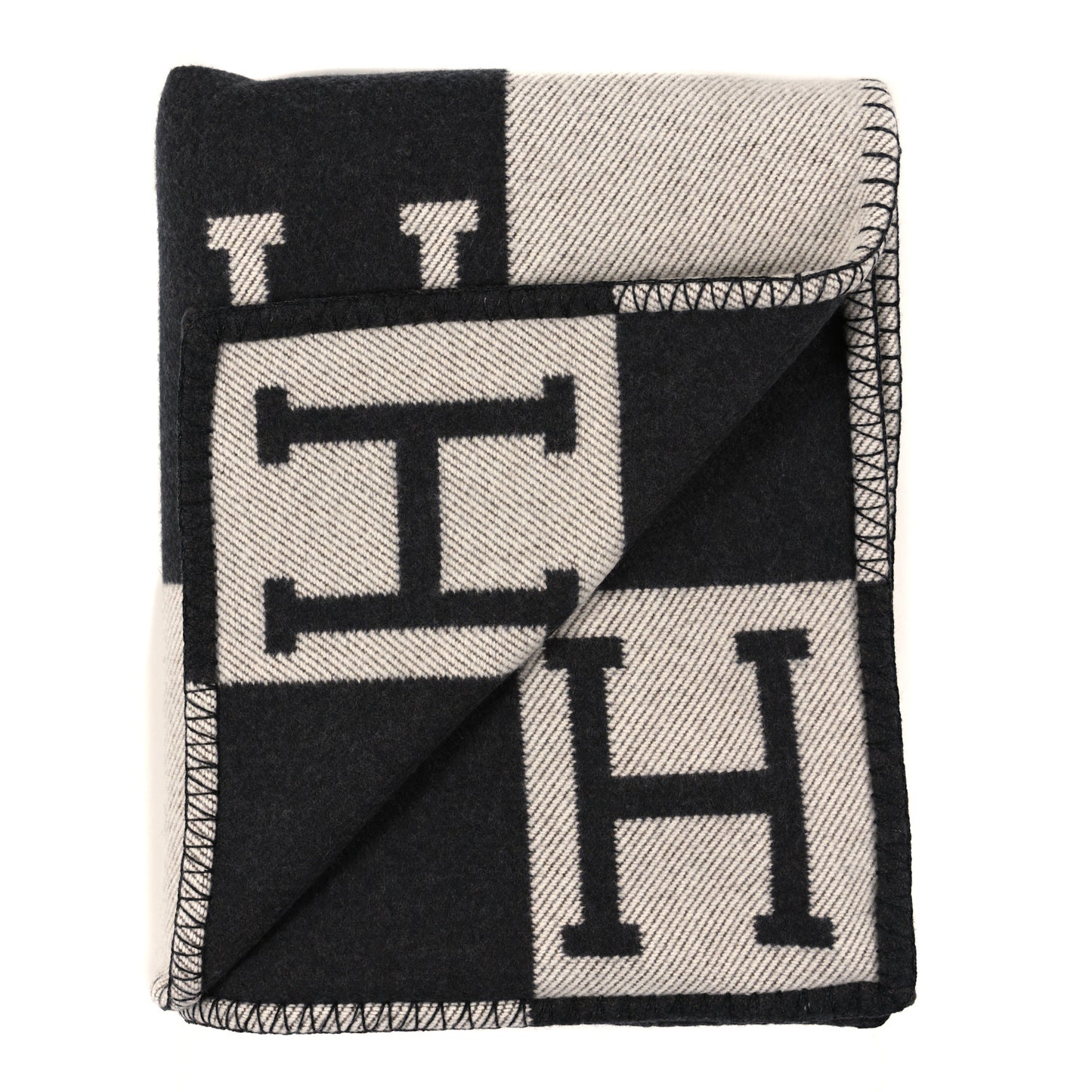 Wool Cashmere Avalon Blanket Ecru Gris Fonce