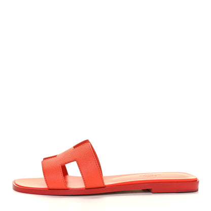Hermes Epsom Oran Sandals 37.5 Rose Sorbet 1 of 9