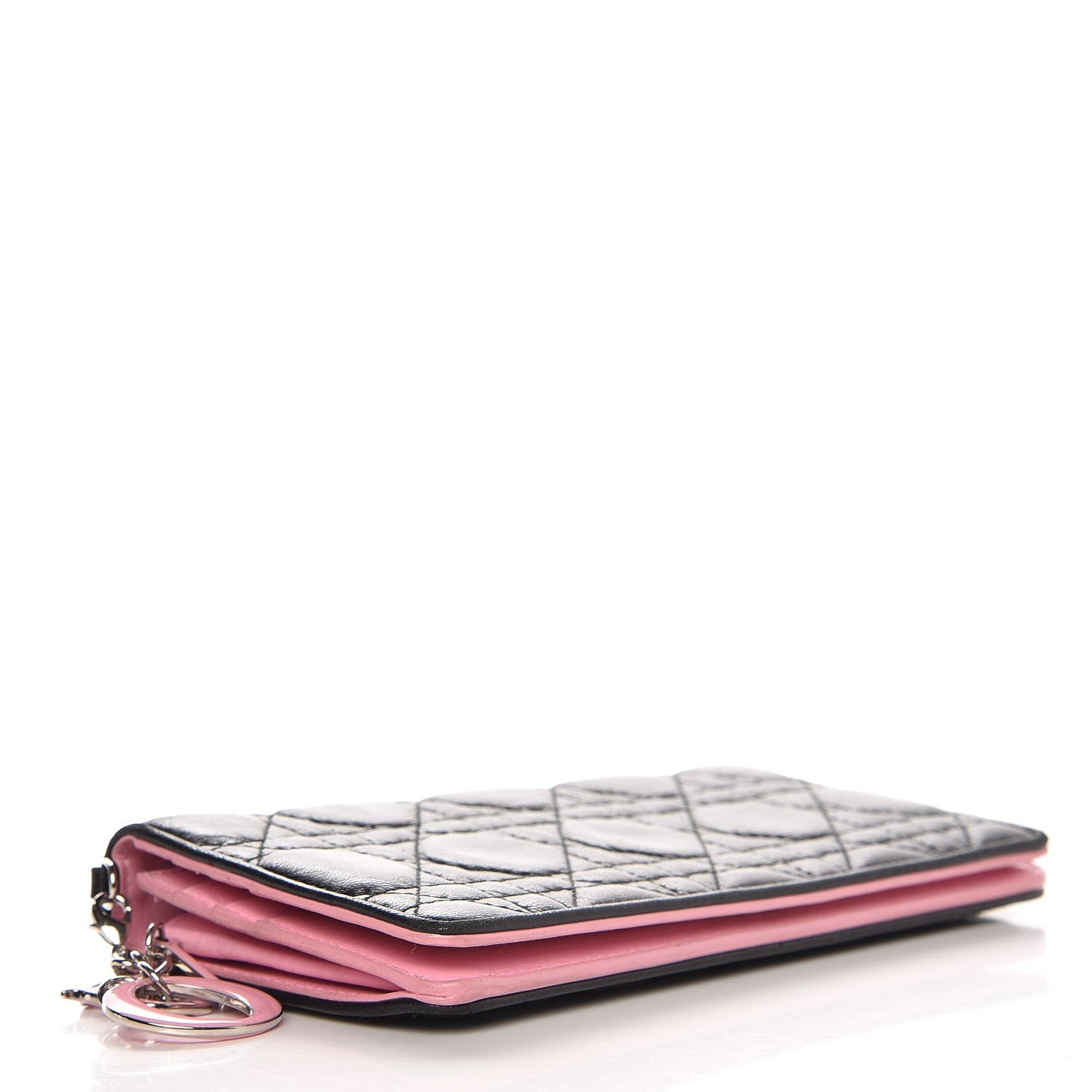 Christian Dior Lambskin Cannage Rendezvous Wallet Black 4 of 11