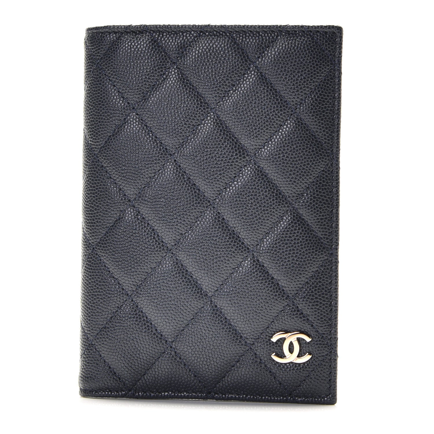 Chanel Caviar Quilted Passport Holder Navy Blue 1 of 8