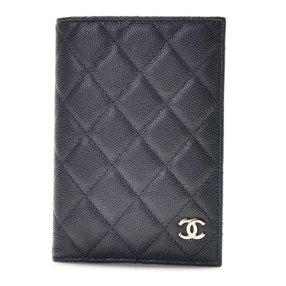 Chanel Caviar Quilted Passport Holder Navy Blue 1 of 8