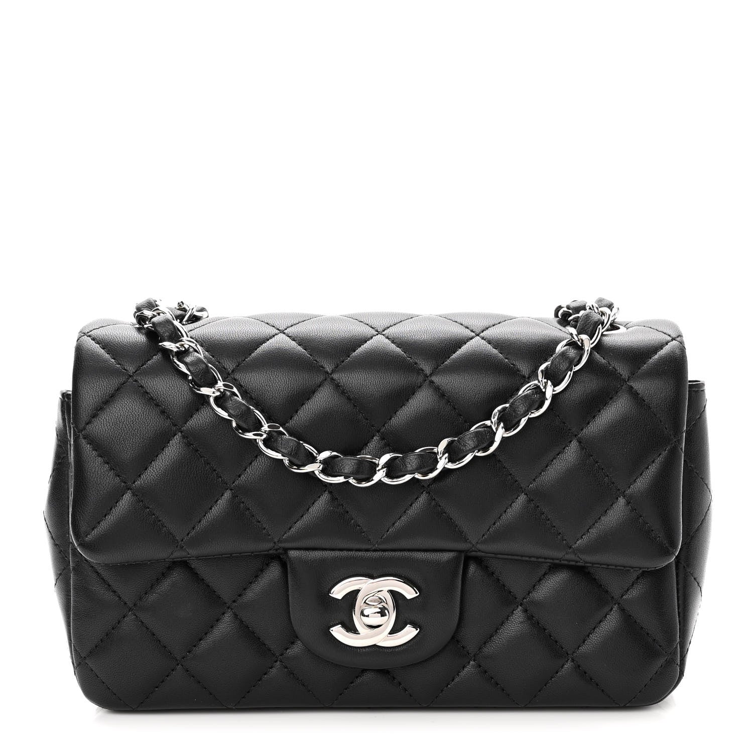 Chanel Lambskin Quilted Mini Rectangular Flap Black 1 of 12