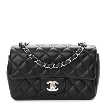 Chanel Lambskin Quilted Mini Rectangular Flap Black 1 of 12