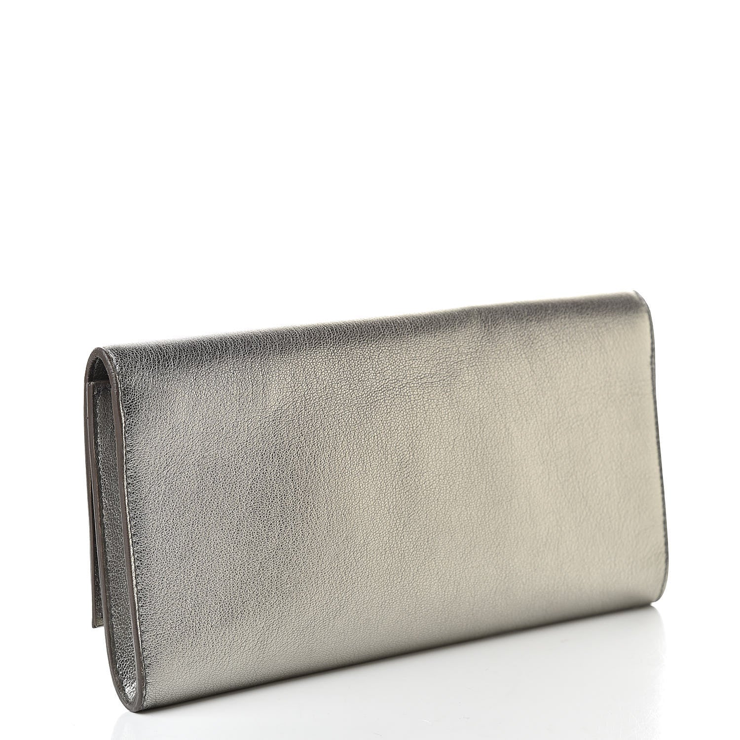 Saint Laurent Metallic Calfskin Small Belle De Jour Clutch Silver 3 of 12