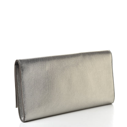 Saint Laurent Metallic Calfskin Small Belle De Jour Clutch Silver 3 of 12