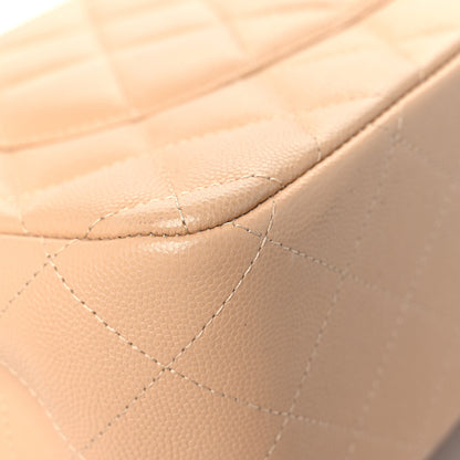 Chanel Caviar Quilted Jumbo Double Flap Beige 10 of 12