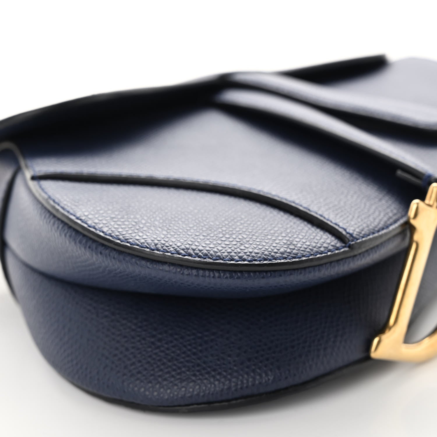 Christian Dior Grained Calfskin Mini Saddle Bag Navy 8 of 9
