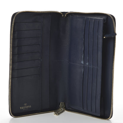 Valentino Garavani Nappa Rockstud Organizer Zip Around Wallet Marine 5 of 10