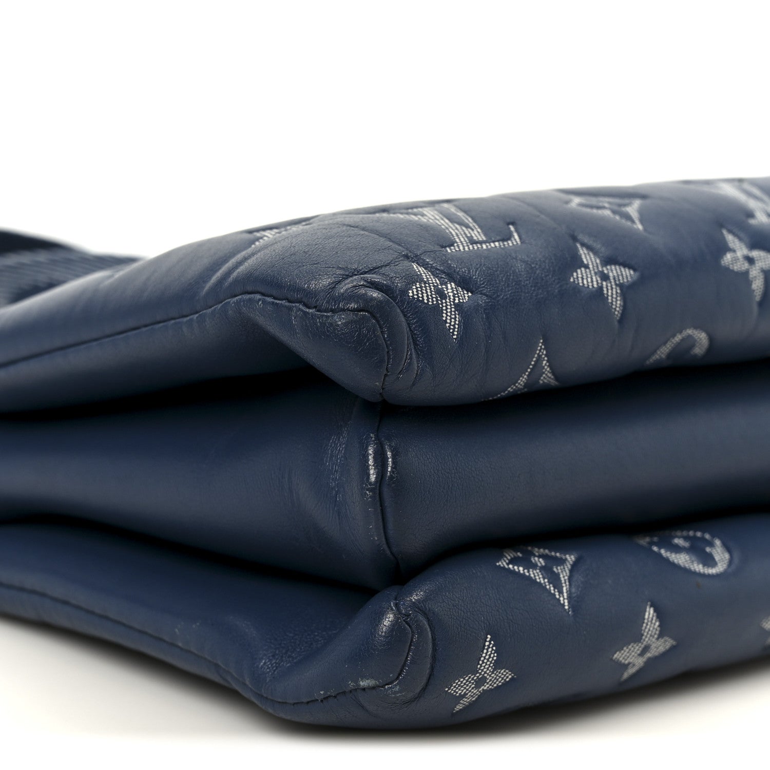 Louis Vuitton Lambskin Embossed Monogram Coussin PM Denim Blue 10 of 12