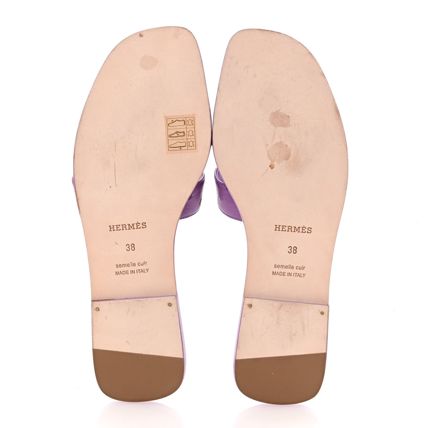 Hermes Ostrich Oran Sandals 38 Violet 6 of 10