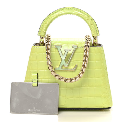 Louis Vuitton Iridescent Alligator Nano Capucines Lime 2 of 10