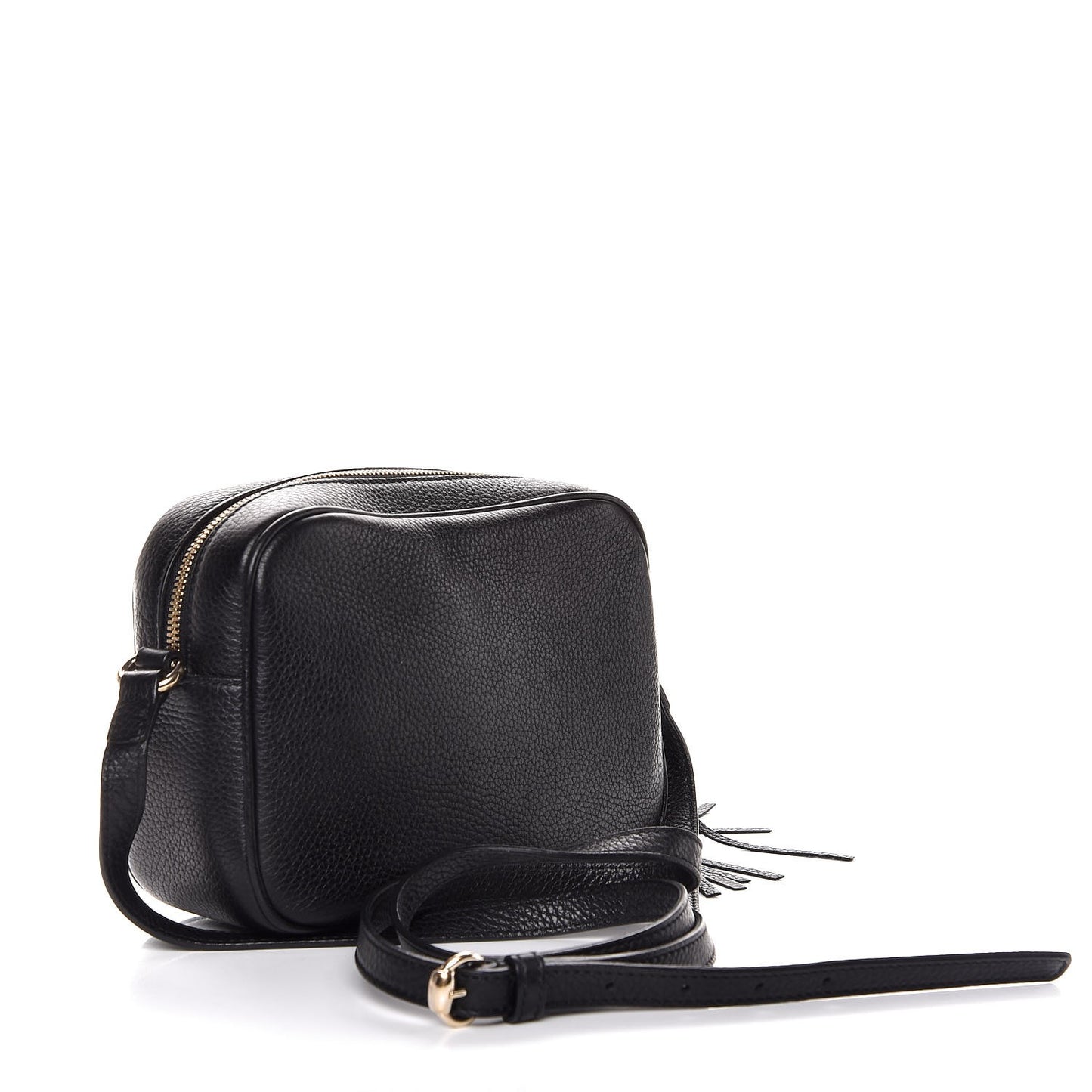Pebbled Calfskin Small Soho Disco Bag Black