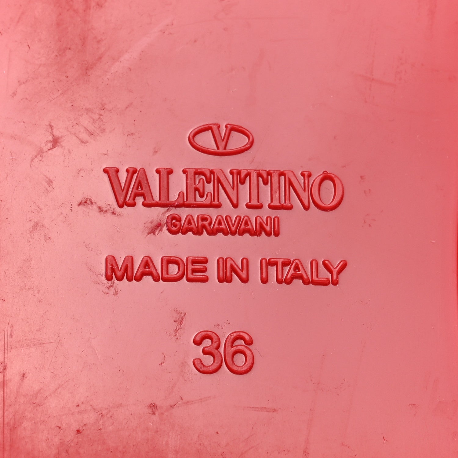 Valentino Garavani PVC Jelly Printed Rockstud Caged Flat Thong Sandals 36 Red 6 of 10