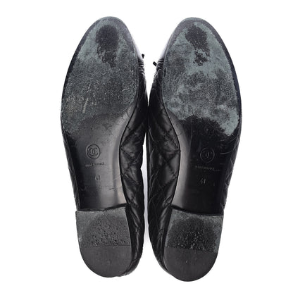 Chanel Aged Calfskin Quilted Cap Toe Ballerina Flats 41 Black 5 of 12