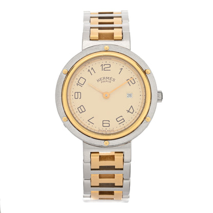 Hermes Stainless Steel 30mm Clipper Quartz Watch Gold 1 of 4