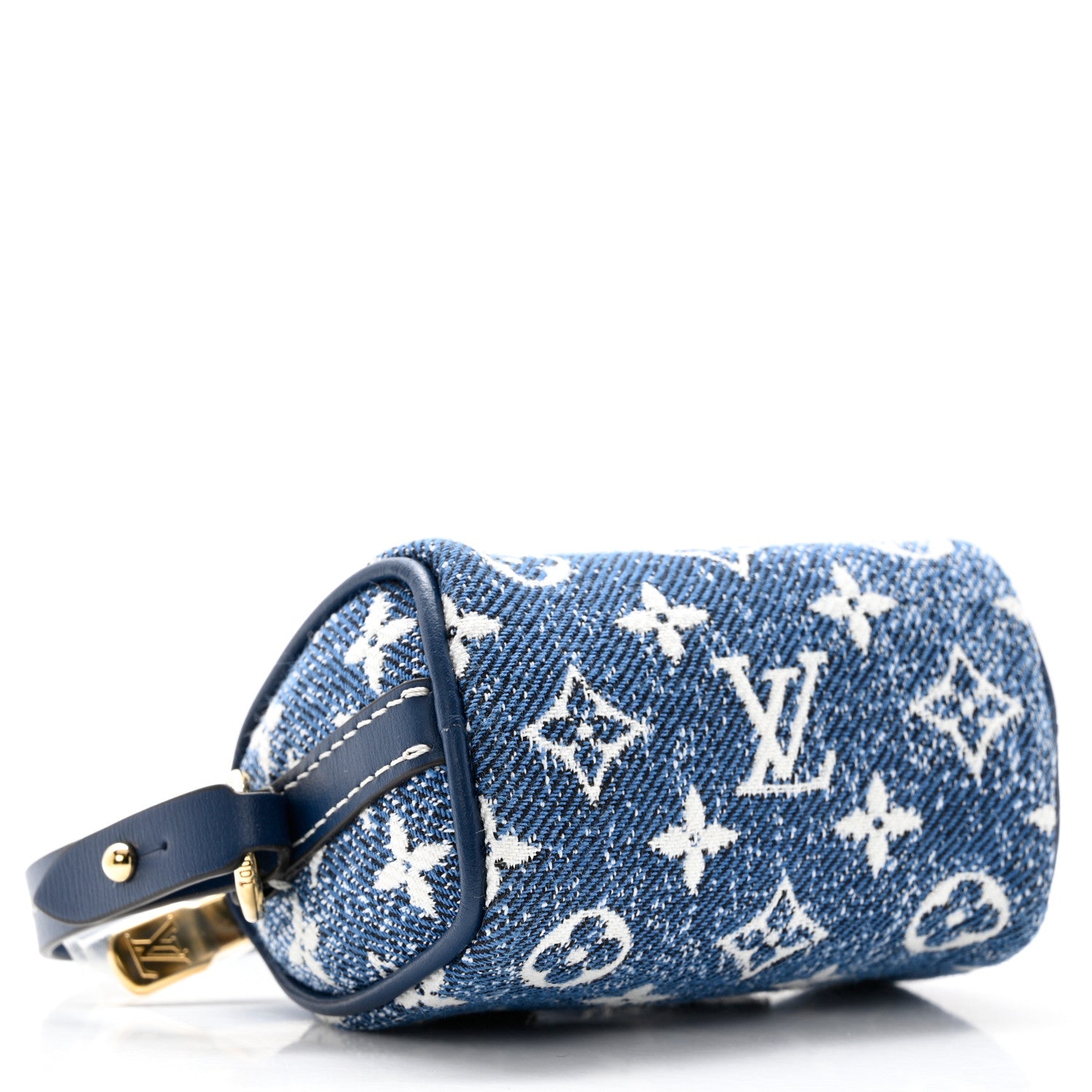 Louis Vuitton Denim Monogram Jacquard Micro Speedy Bag Charm Bleu 3 of 7