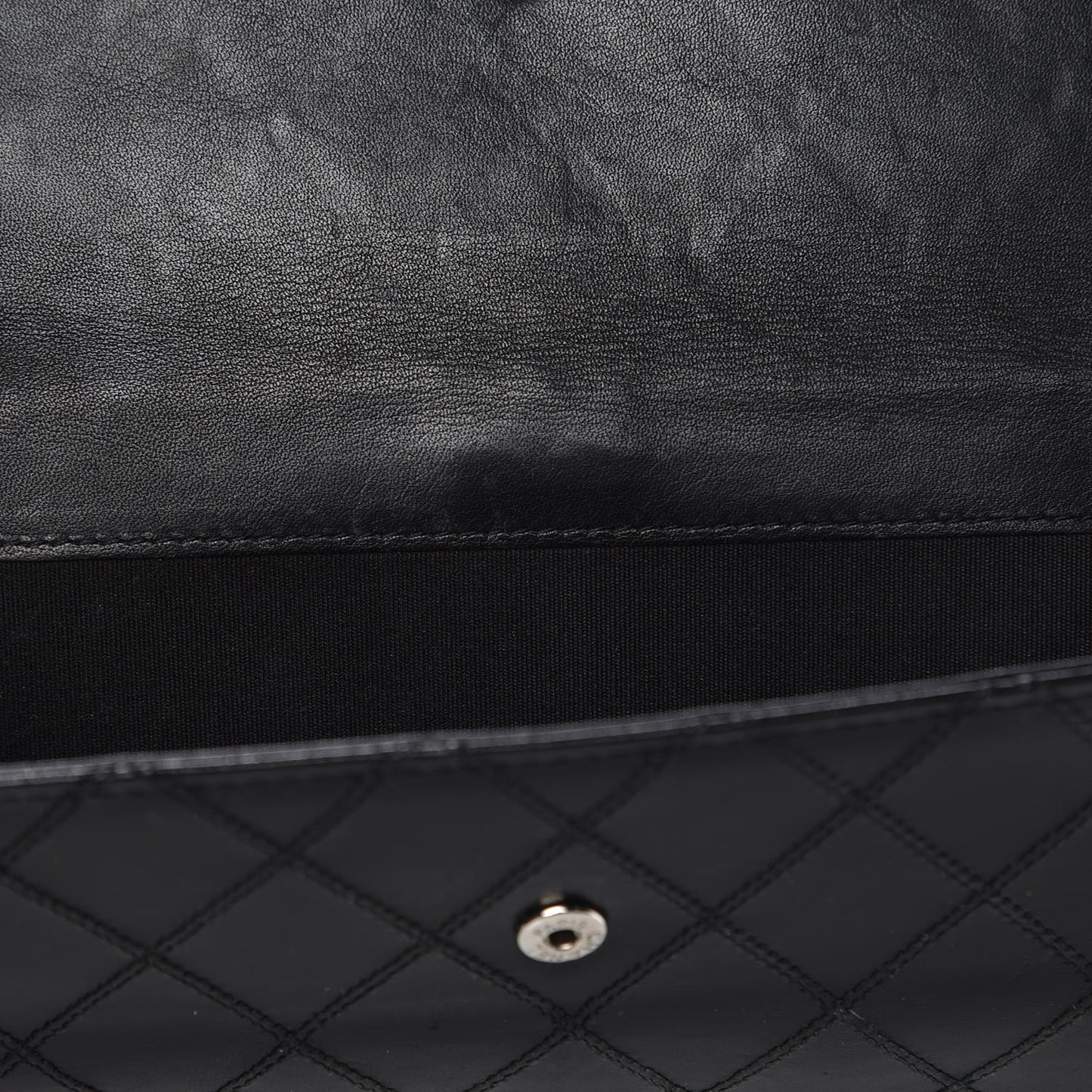 Lambskin Diamond Stitched Flap Wallet Black