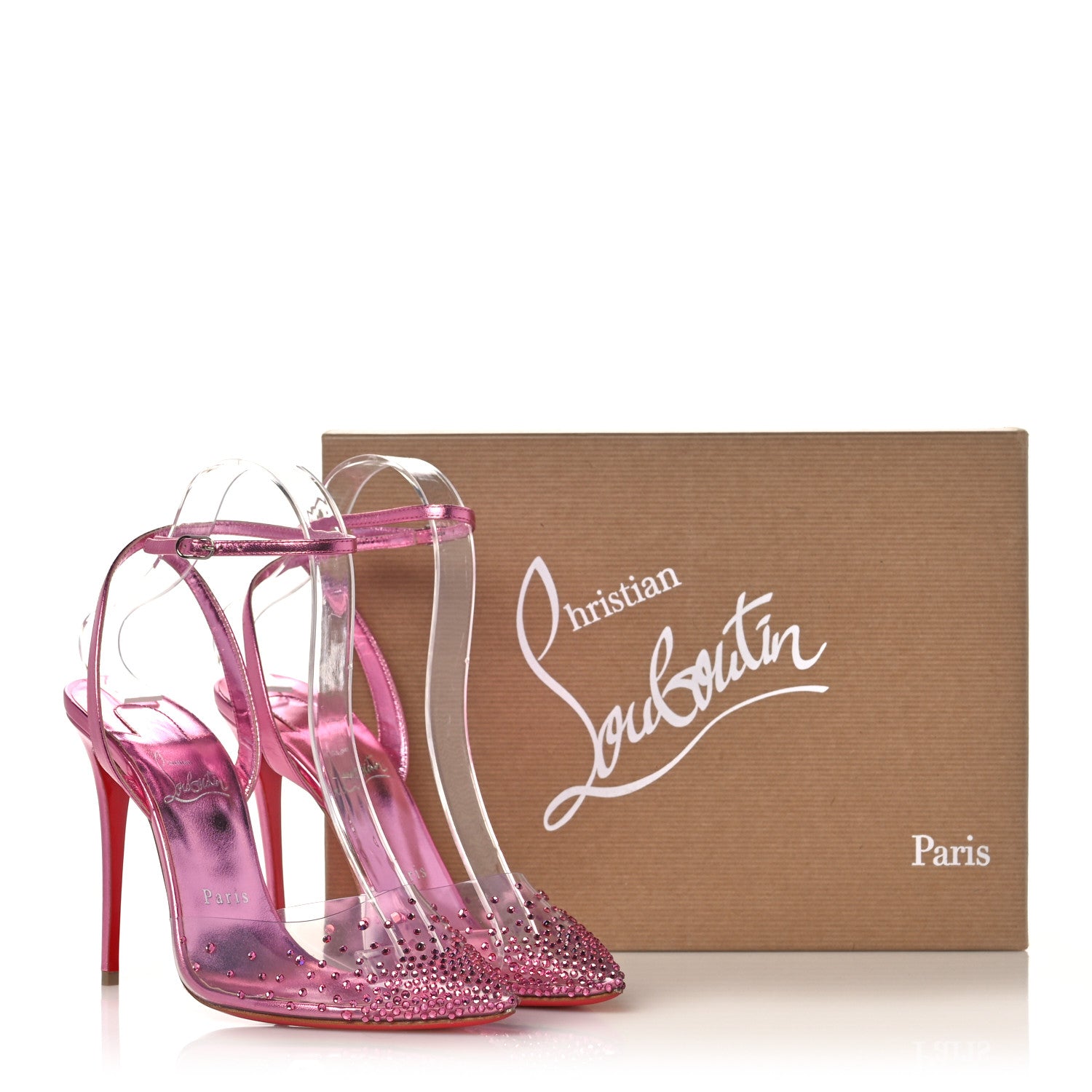 Christian Louboutin PVC Patent Psychic Spikaqueen 100 Pumps 38 Pink 8 of 8