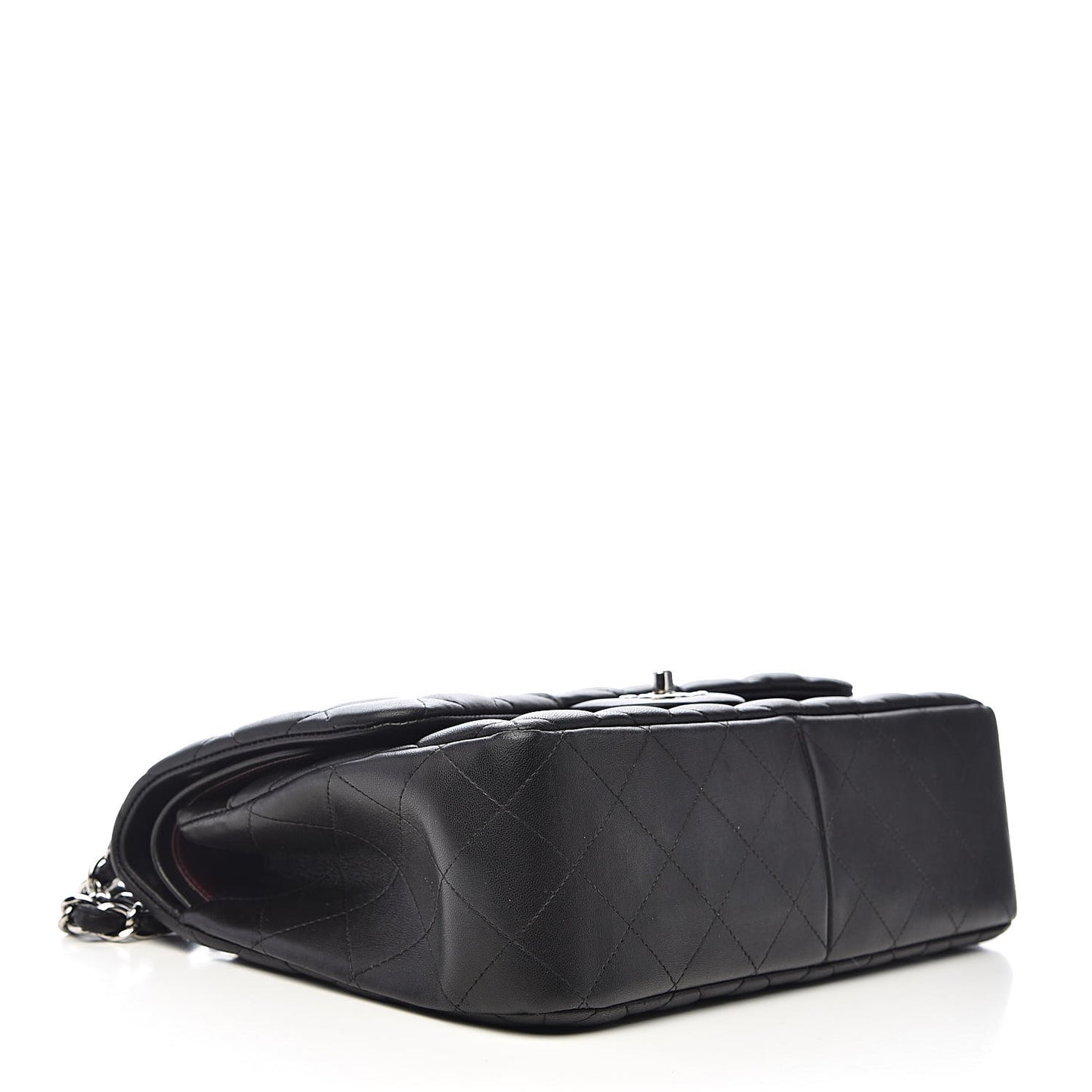Lambskin Quilted Jumbo Double Flap Black