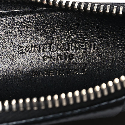 Saint Laurent Grained Calfskin 5 Fragments Zip Pouch Card Holder Black 6 of 8