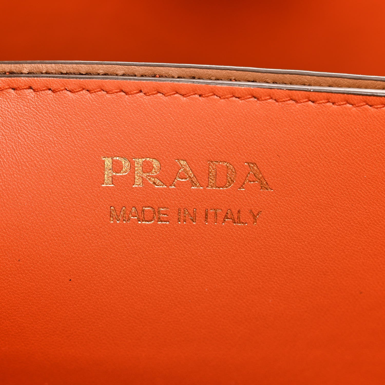 Prada Saffiano Cuir Medium Panier Bucket Bag Caramel Papaya 6 of 11