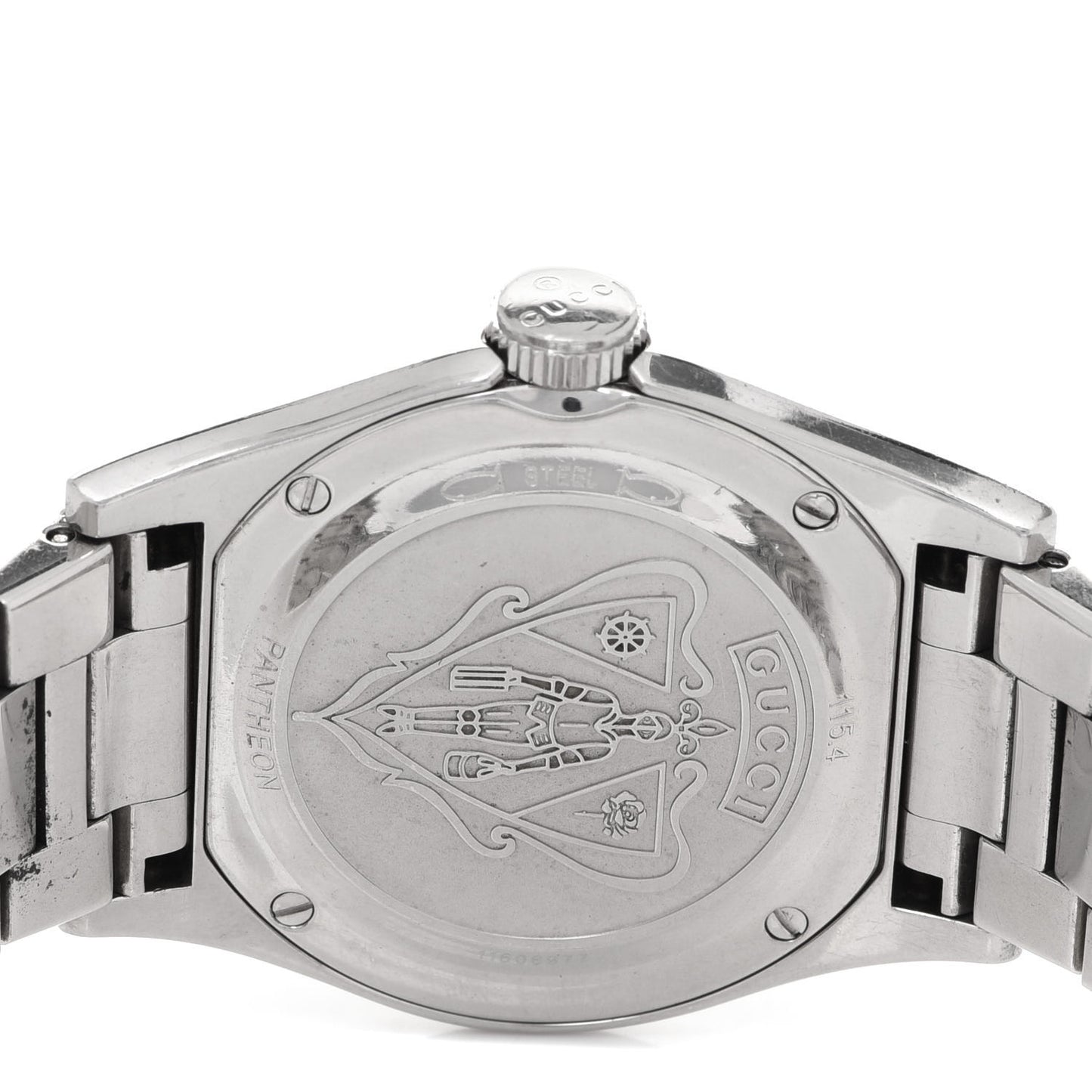 Stainless Steel Black Mother of Pearl 36mm Pantheon Quartz Watch
