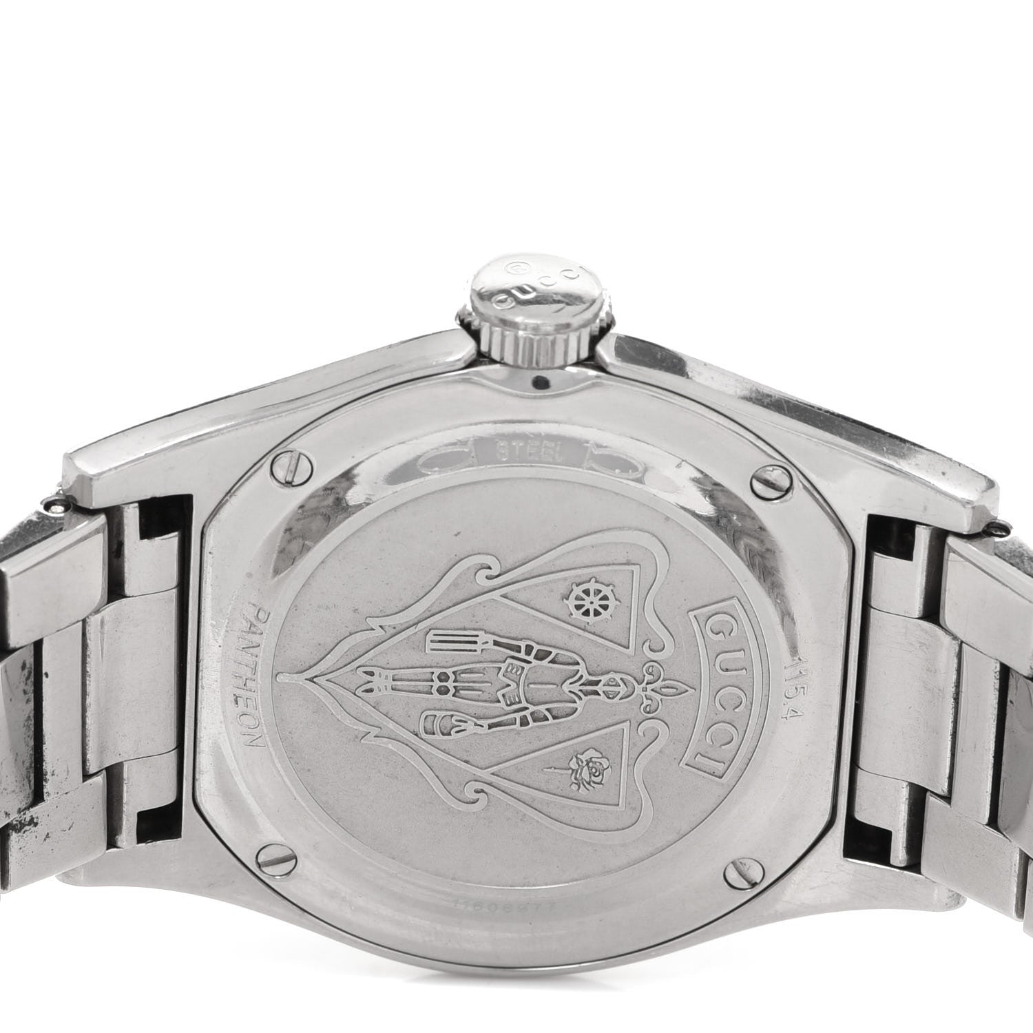 Gucci Stainless Steel Black Mother of Pearl 36mm Pantheon Quartz Watch 4 of 5