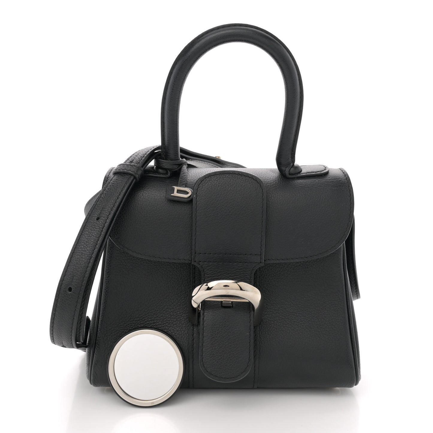 Grained Calfskin Mini Brillant Satchel Black