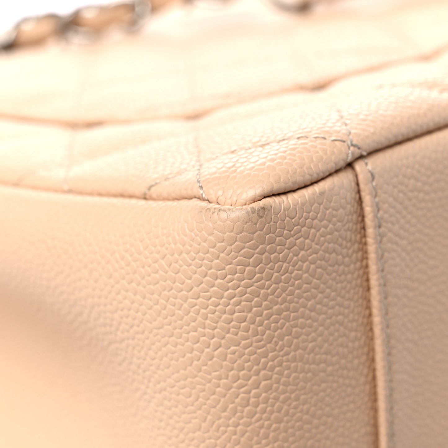 Caviar Quilted Grand Shopping Tote GST Beige