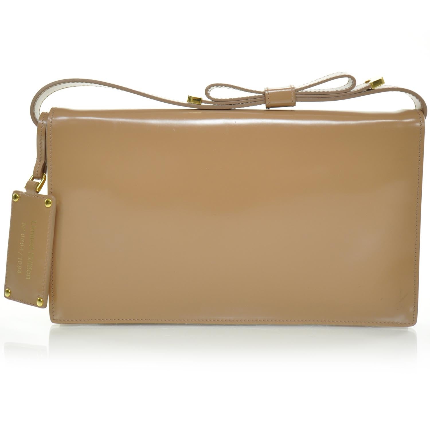 Prada Spazzolato Leather NM Pochette Nudo 4 of 11